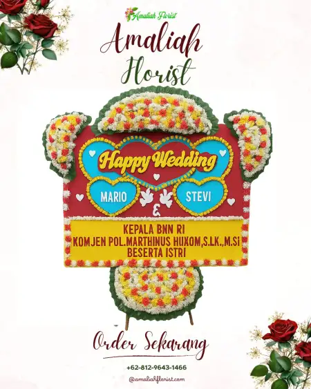 Papan Bunga Pernikahan Troketon